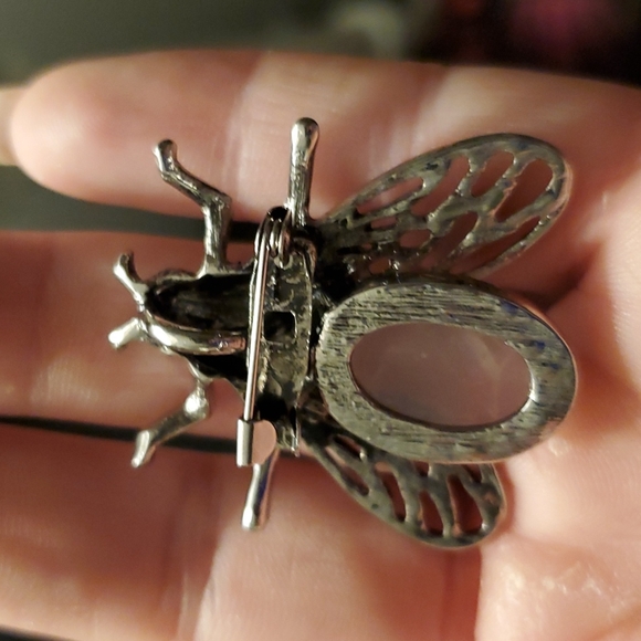 New Rose Quartz Lucky Cicada Pin Brooch Pendant. - Picture 5 of 7